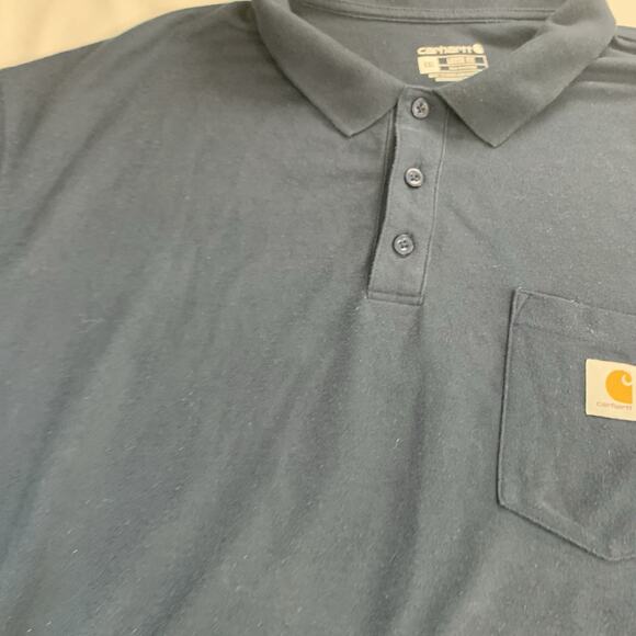 Carhartt Shirt Mens XXXXL Blue Polo Workwear Loose Fit 4XL - Picture 5 of 8